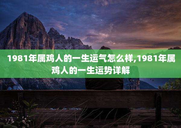 1981年属鸡人的一生运气怎么样,1981年属鸡人的一生运势详解