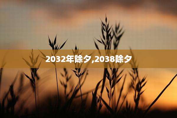 2032年除夕,2038除夕