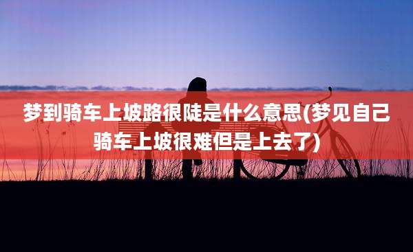 梦到骑车上坡路很陡是什么意思(梦见自己骑车上坡很难但是上去了)