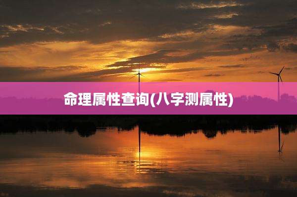 命理属性查询(八字测属性)