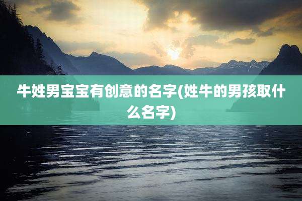 牛姓男宝宝有创意的名字(姓牛的男孩取什么名字)