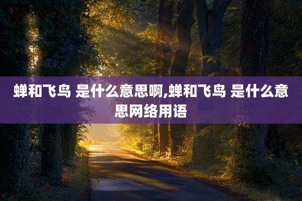 蝉和飞鸟 是什么意思啊,蝉和飞鸟 是什么意思网络用语