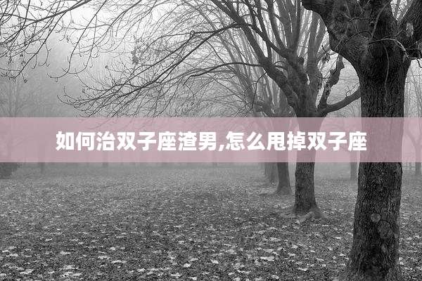 如何治双子座渣男,怎么甩掉双子座