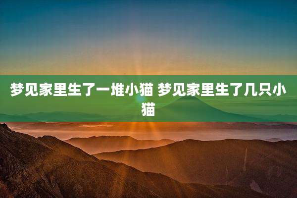 梦见家里生了一堆小猫 梦见家里生了几只小猫